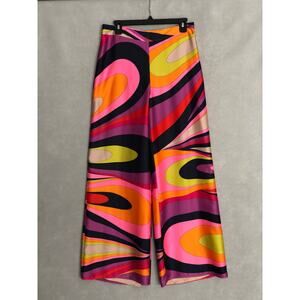 Trina Turk Long Weekend Pants Women's Size 6 Wide-Leg Multi-Color NEW